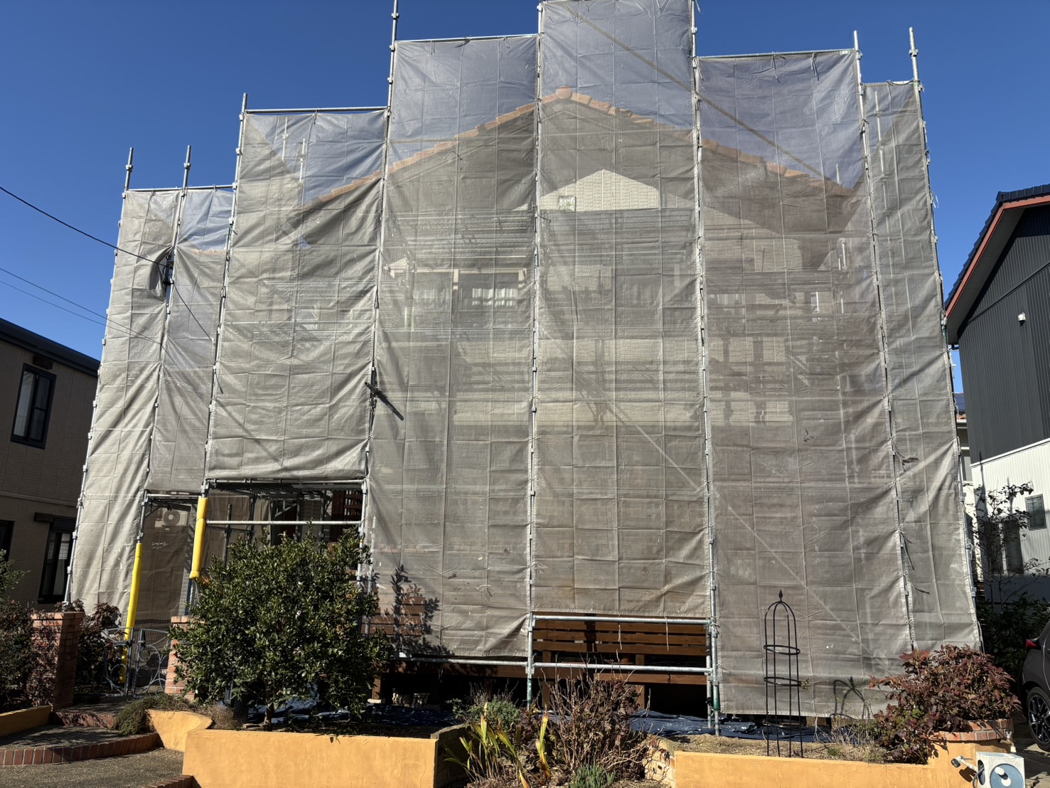 只今施工中！豊橋市 Ｔ様邸外壁塗装工事