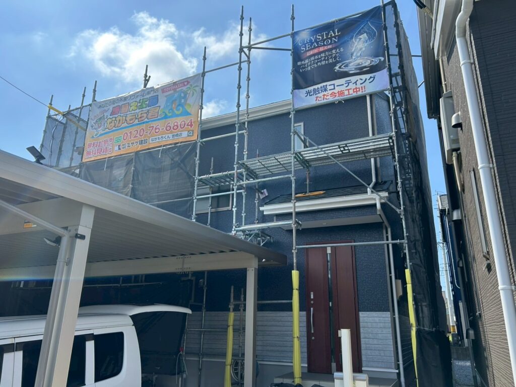 足場解体前に確認検査を行います。