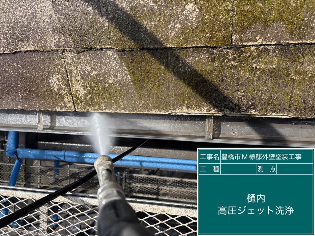 軒樋内のサービス清掃
